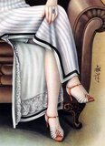 Foot binding, although notionally banned after the fall of the Qing Empire in 1911, continued in some remote areas for quite a few years under the Chinese Republic (1911-1949).<br/><br/>

Not so in Shanghai, always the arbiter of modern tastes and fashion.<br/><br/>

As a consequence, by the mid-1930s, Shanghai’s Zhejiang Road, Fujian Road and Nanjing Road had over one hundred shoe stores between them, with highly skilled shoemakers copying western styles, the most popular among these being high heels and open toe leather shoes.<br/><br/>

A Shanghainese woman, dressed in <i>qipao</i> and walking in high heels, became the iconic look of the age, and these two kinds of footwear continued to be changed and innovated upon, becoming staples of the Shanghai fashion world.