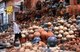 India: Water pots for sale on a busy street in Jaipur, Rajasthan